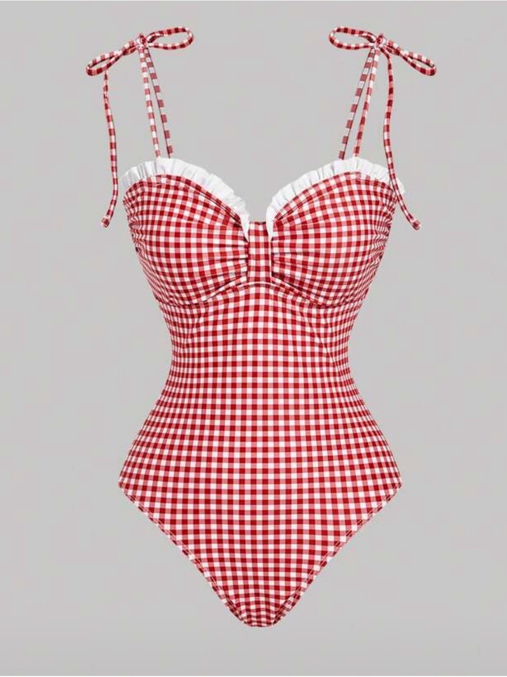 Women’s Red Gingham One-Piece Swimsuit
